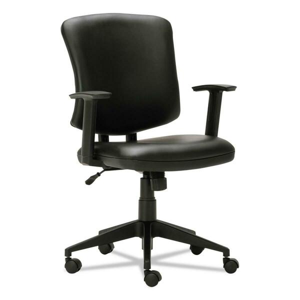 Alera Technologies Leather Chair With Arms, Black TE4819